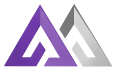 Mercova logo — twin purple and silver peaks